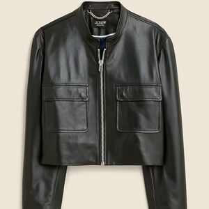 J. Crew Collection Jodie Leather Lady Jacket - Black, L - NWT